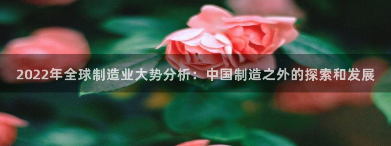 大发彩神争：2022年全球制造业大势分析：中国制造之外的探索