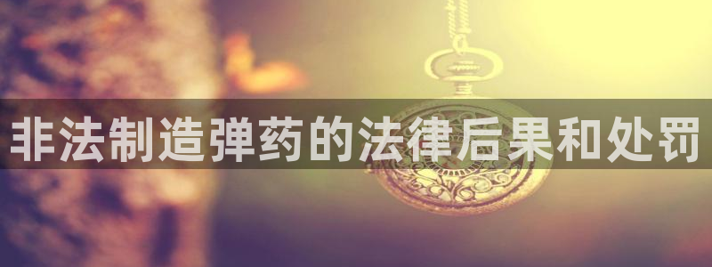 彩神v8平台正规吗：非法制造弹药的法律后果和处罚