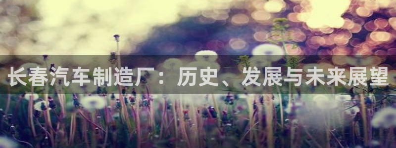 彩神v8下载：长春汽车制造厂：历史、发展与未来展望