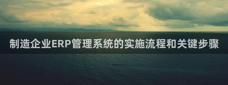 彩神网可以赚钱是真的吗：制造企业ERP管理系统的实施流程和关键步骤